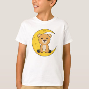 Björndjur vid Måne Bra Nattan Måne Bear Cute Anima T Shirt