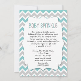 Björndusch för Teal Baby Sprinkle/neutralt gender Inbjudningar