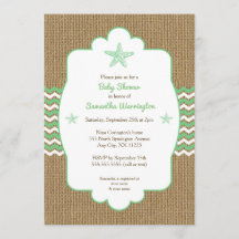 Björndusch inbjudan Sea grönt Burlap