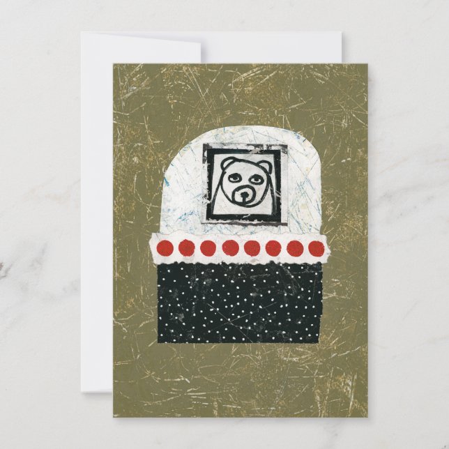 Björnen är föråldrad hälsningskort kort (Framsida)