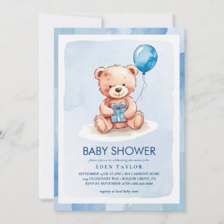Björnen Cute leksak med inbjudningar till babydusc