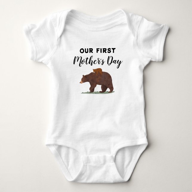 Björnen Cute Mamma 1:a Mors dag T Shirt (Framsida)