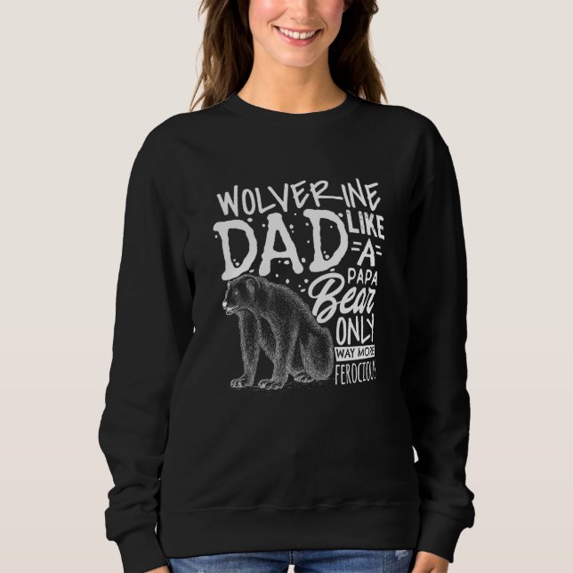 Björnen fars dag Wolverine Pappa Pappa T Shirt (Framsida)