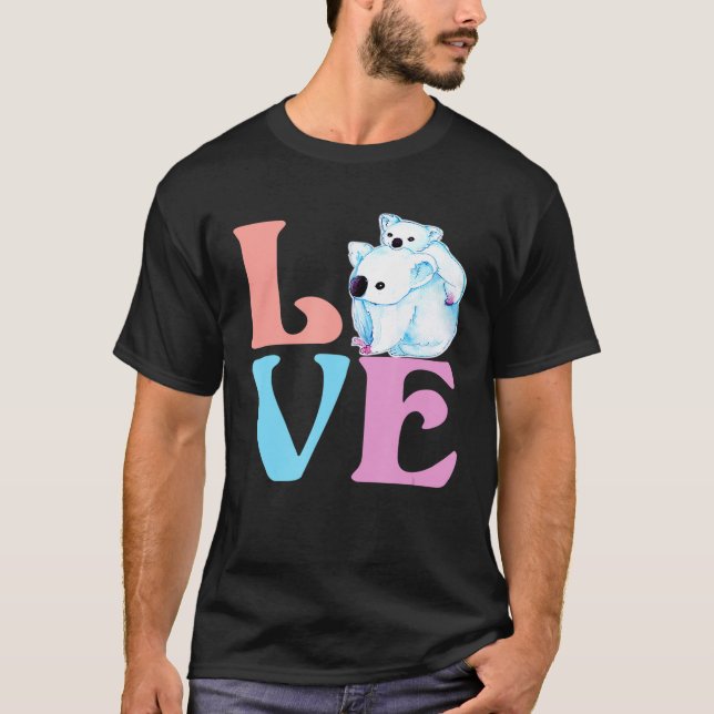 Björnen i kärlek Koala är specificerade för utsänt T Shirt (Framsida)