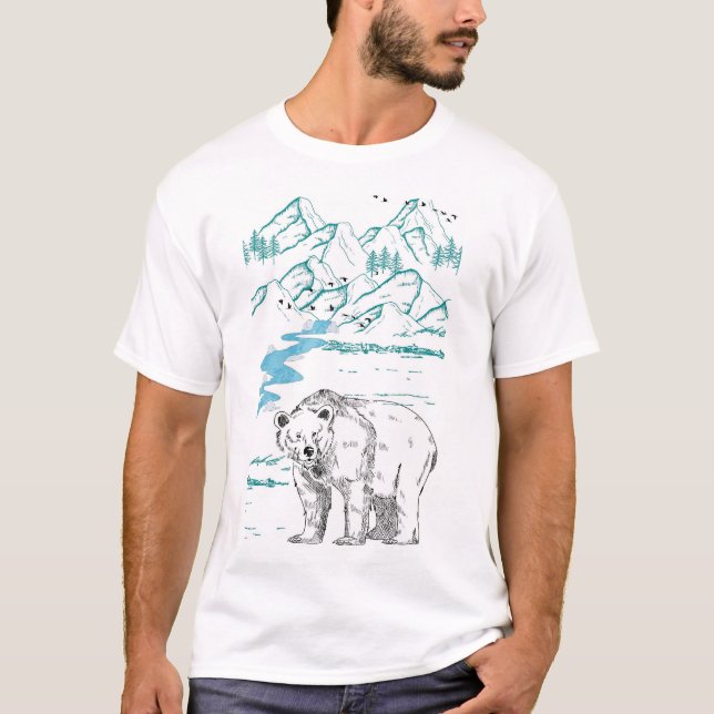 björnen i sin livsmiljö t shirt (Framsida)