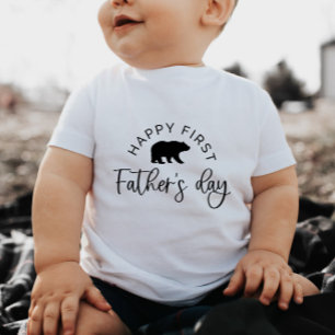 Björnen lycklig första Fars dag - Baby T-Shirt
