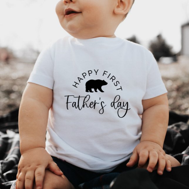 Björnen lycklig första Fars dag - Baby T-Shirt (Skapare uppladdad)