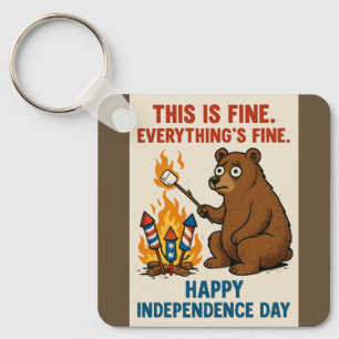 Björnen lycklig Independence day Nyckelring