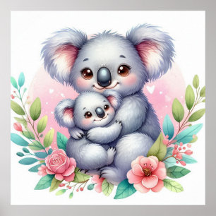 Björnen mamma och Baby Koala Poster