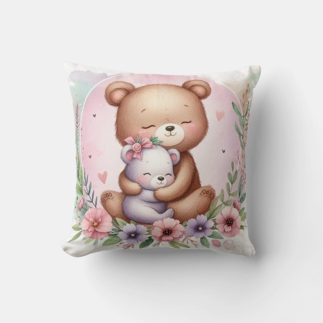 Björnen mamma och Baby Kudde (Framsida)