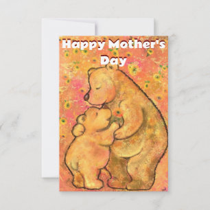 Björnen Mamma och Baby, mors dag, Hug Kort