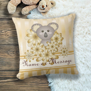 Björnen personlig Guld Rand Cute Baby Koala Bear Kudde