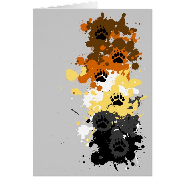 björnen spårar hälsningskort (Framsidan)