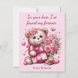 Björnen valentines day Kärlek Ro Julkort