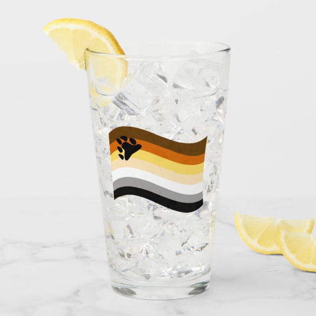 Björnens stolthetsvåga flagga glaskopp (Framsida Ice)