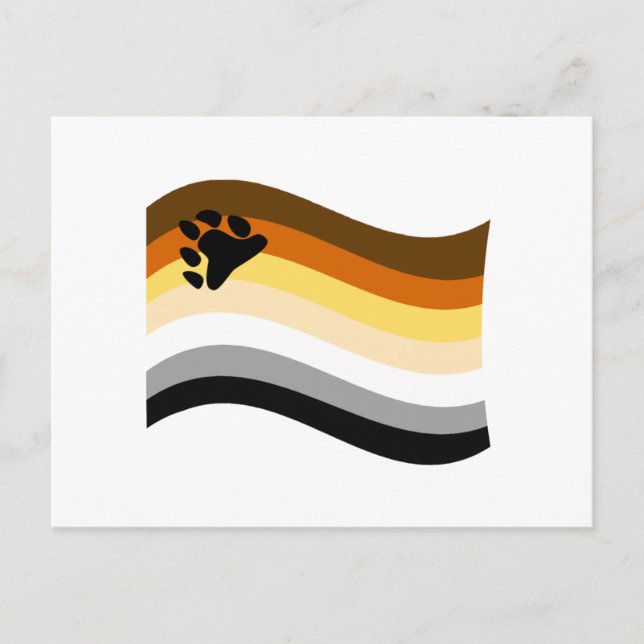 Björnens stolthetsvåga flagga vykort (Framsida)
