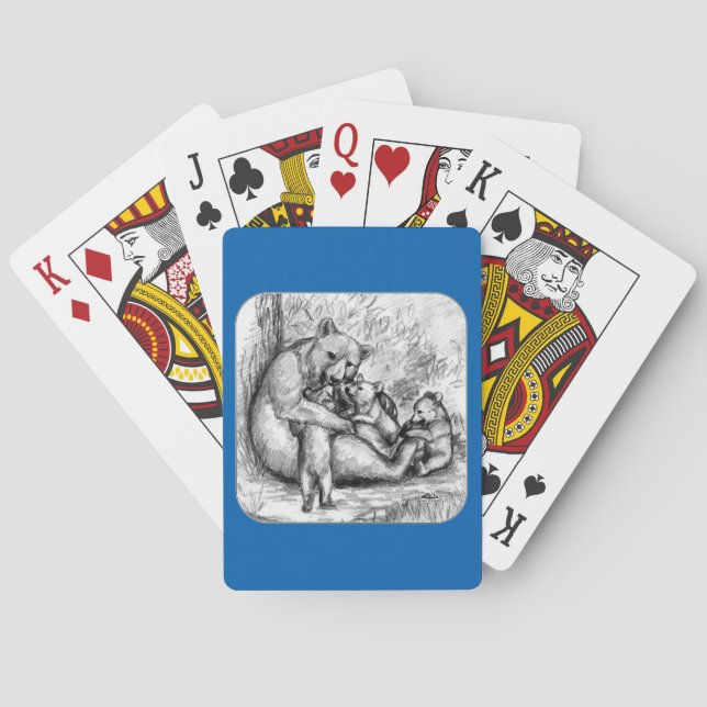 Björnfamilj Casinokort (Baksidan)