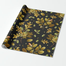 Björnfisk av botaniska Vintagen Brown Black Oak Lö Presentpapper