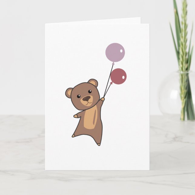 Björnfjädrar upp med ballonger och kuterier kort (Framsida)