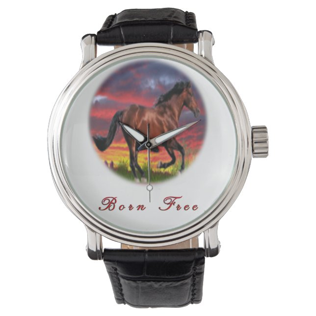 Björnfria hästar armbandsur (Framsida)