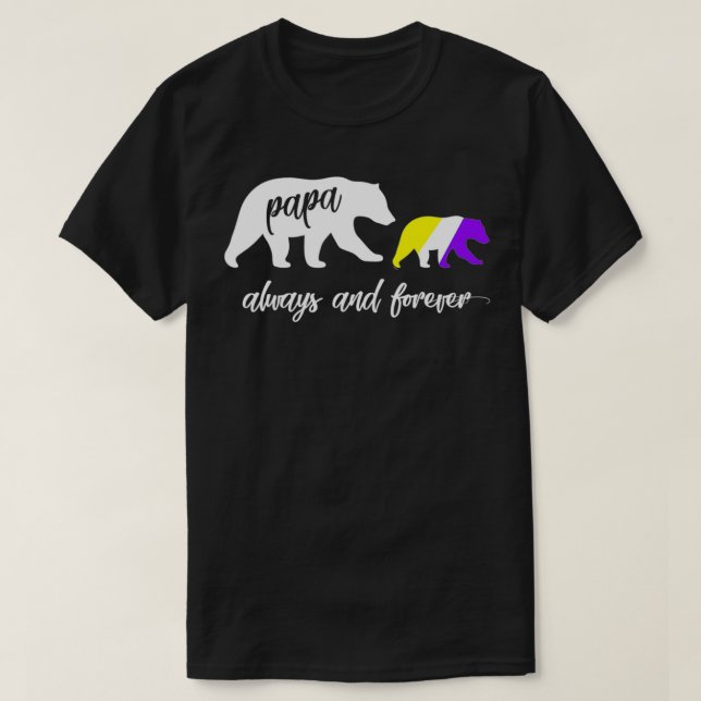 Björngåva från Pappa, ej binär, utlopp T Shirt (Design framsida)