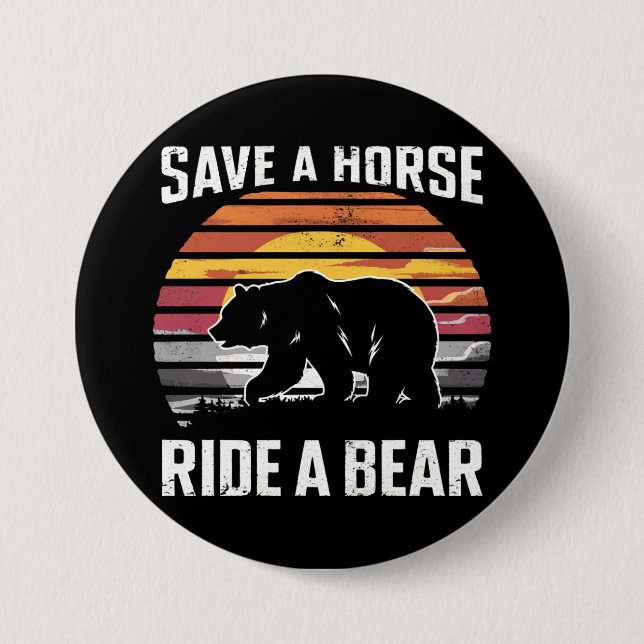 Björngemenskapen rädda en häst A Bear Gay pride Knapp (Framsida)