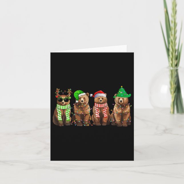 Björnglans Bear Älskare Julafton Bear Ho Kort (Framsida)