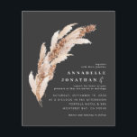 Björnhampa elegant bröllop inbjudan flygblad<br><div class="desc">Budgetera naturliga botaniska pampas gräsfärgerna och manusbröllop med utrymme för QR-kod. Modern insamling av trenddesign i contemporary om trend terracotta,  teal,  svart och naturlig beige färgväg.</div>
