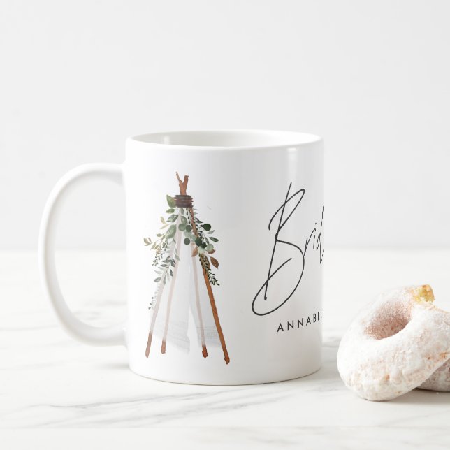 Björnhäst som är den botaniska contemporaryn kaffemugg (Med munk)