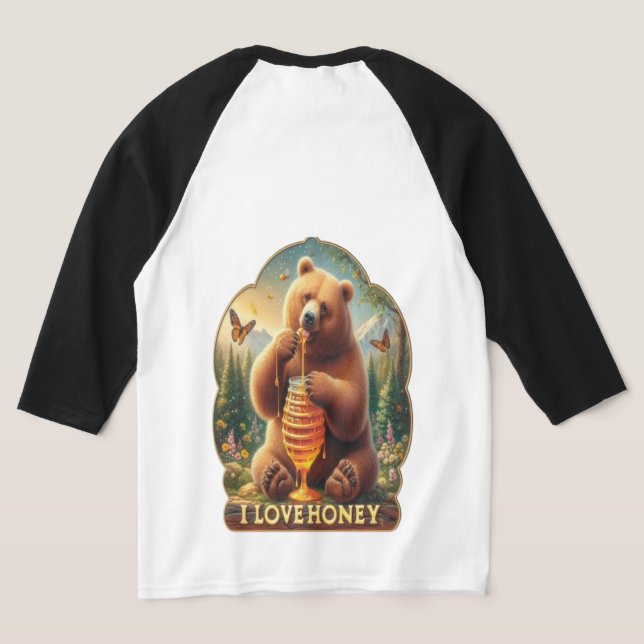 Björnhonung från honungskomb t shirt (Laydown Baksida)