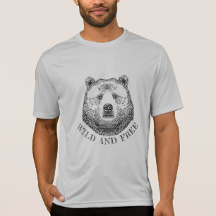 Björnhuvud, Vild och fri illustration av Hand ploc T Shirt