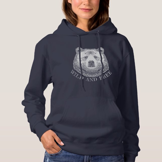 Björnhuvud, Vild och fri illustration av Hand ploc T Shirt (Framsida)