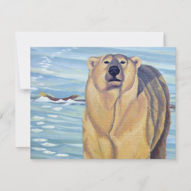 Björninbjudan, Personlig Polar Bear Art Cards Inbjudningar (Framsida)