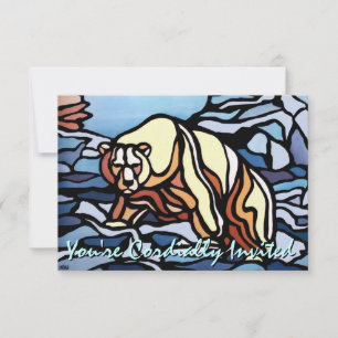 Björninbjudan, Personlig Polar Bear Art Cards Inbjudningar