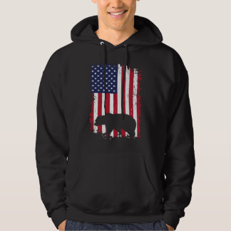 Björnjakt Amerikansk USA Flagga Hoodie