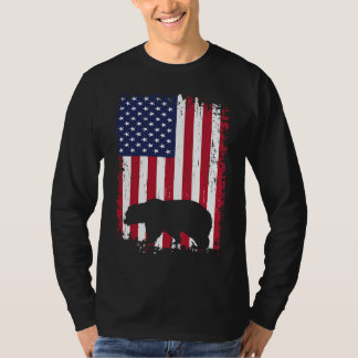 Björnjakt Amerikansk USA Flagga T Shirt