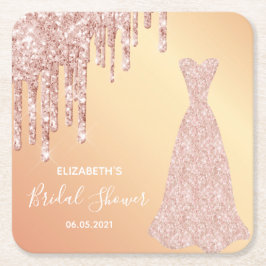 Björnklänning Möhippa ro guld glitter Underlägg Papper Kvadrat