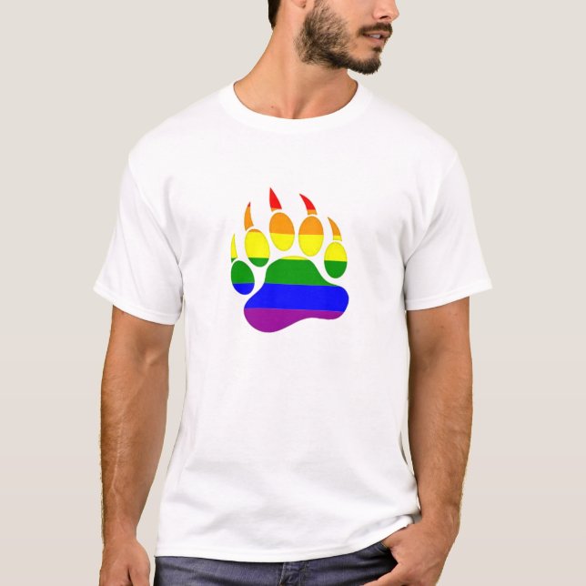 Björnklor regnbågsflagga design tee (Framsida)