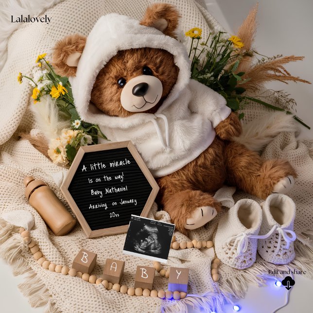 Björnknappt Väntar Teddybjörn Graviditetsannonseri Julkort (Skapare uppladdad)