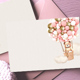 Björnkort för tomt hölje i rosa Guld Tilläggskort