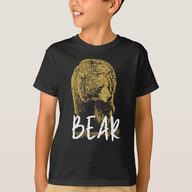 Björnkraftsdjur, två sidor tryckta t shirt (Framsida)