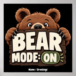 Björnläge På: Rolig Grizzlybjörn Djur Grafisk Poster