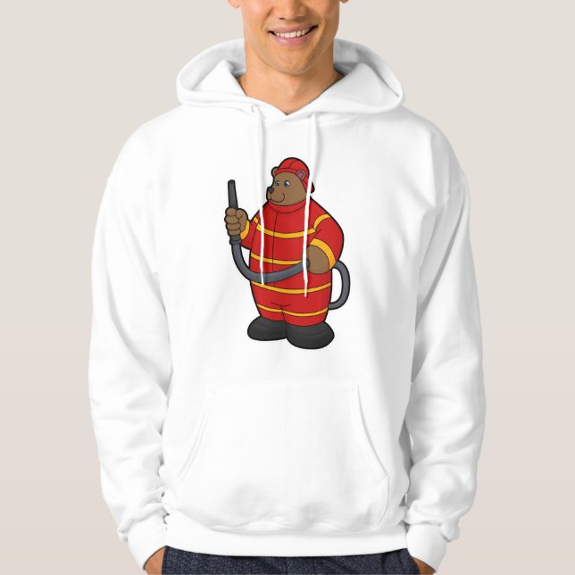 Björnlös som brandman med slang hoodie (Framsida)