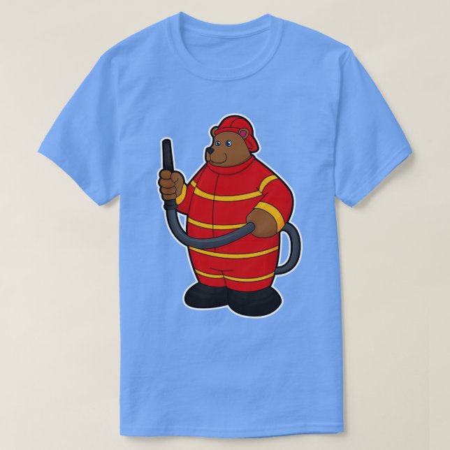 Björnlös som brandman med slang t shirt (Design framsida)