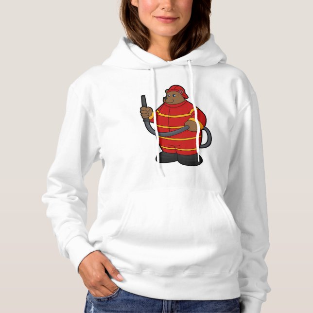 Björnlös som brandman med slang t shirt (Framsida)