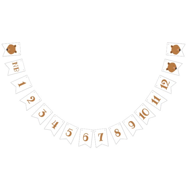 Björnmånad första födelsedag vimplar (Alla)