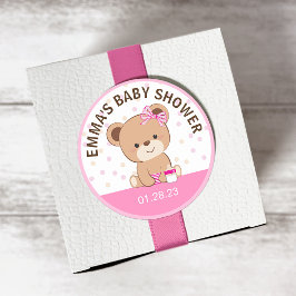 Björnmärket Cute Baby (Rosa) Runt Klistermärke