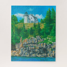 Björnö ljus fyr målning pussel