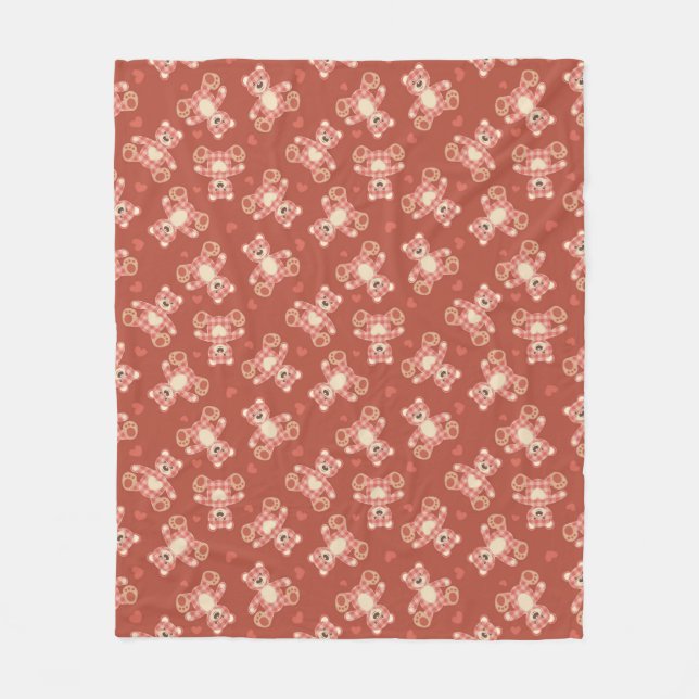 björnpatchworkmönster fleecefilt (Framsidan)