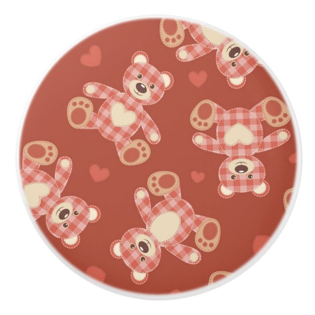 björnpatchworkmönster knopp (Framsidan)